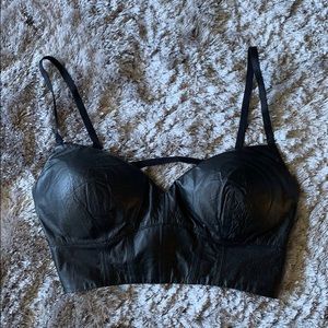 Bebe faux leather bra top XS